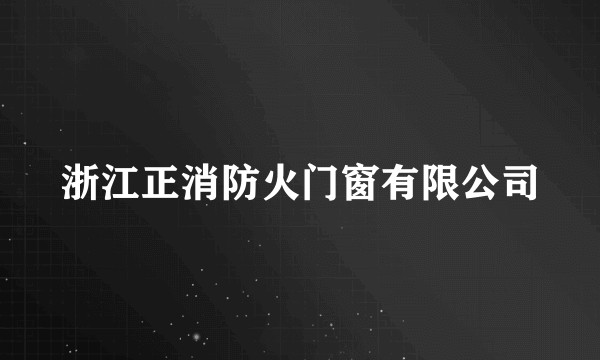 浙江正消防火门窗有限公司