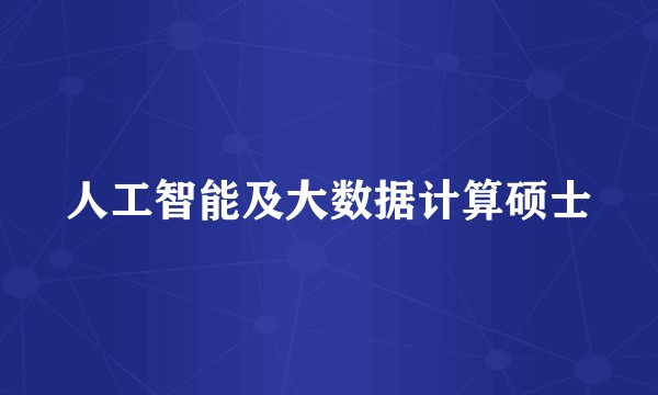 人工智能及大数据计算硕士