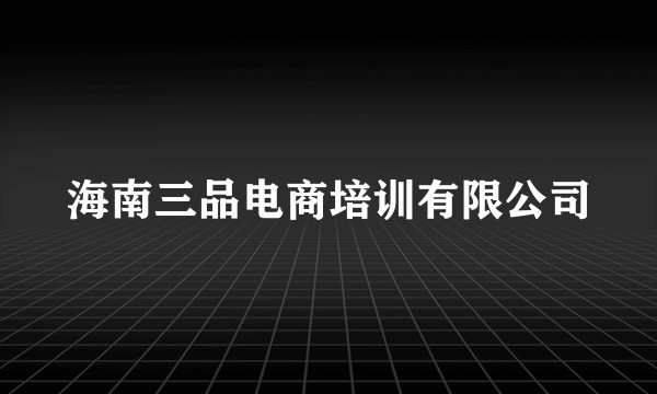 海南三品电商培训有限公司