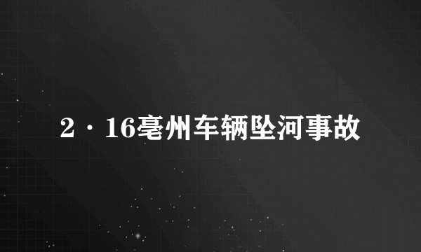2·16亳州车辆坠河事故