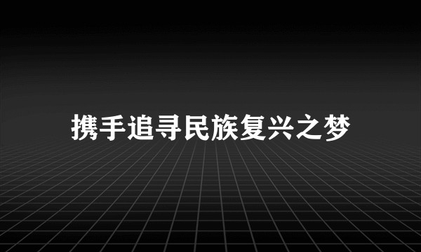 携手追寻民族复兴之梦