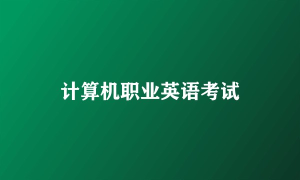 计算机职业英语考试