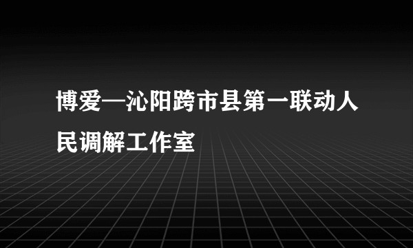 博爱—沁阳跨市县第一联动人民调解工作室