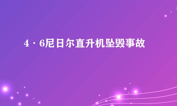 4·6尼日尔直升机坠毁事故