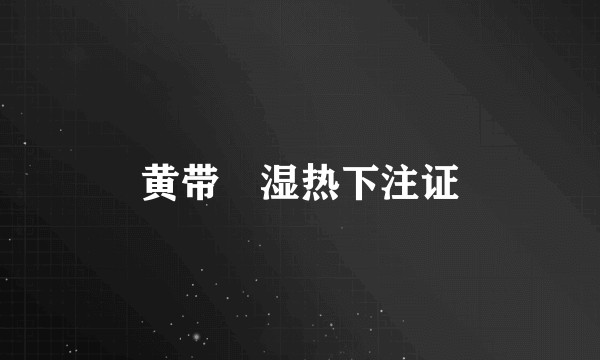 黄带・湿热下注证