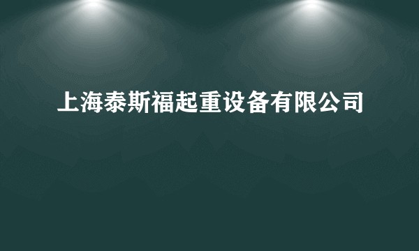 上海泰斯福起重设备有限公司
