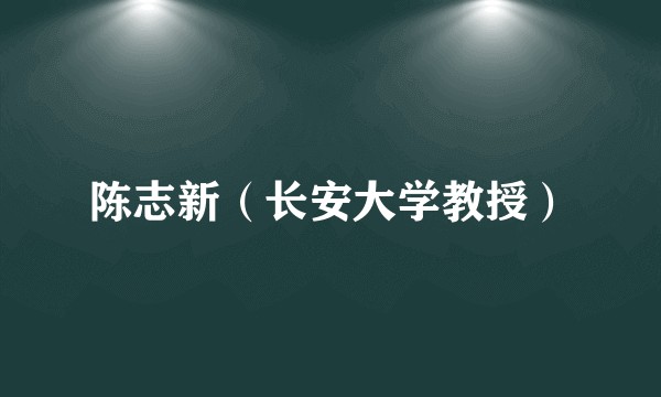 陈志新（长安大学教授）