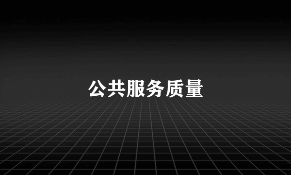 公共服务质量