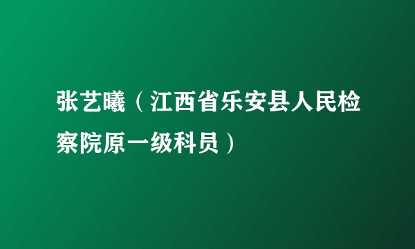 张艺曦（江西省乐安县人民检察院原一级科员）
