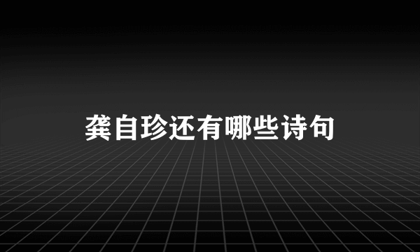 龚自珍还有哪些诗句