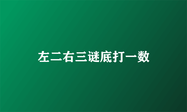左二右三谜底打一数