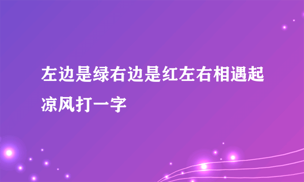 左边是绿右边是红左右相遇起凉风打一字
