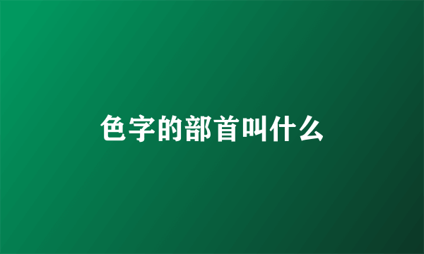 色字的部首叫什么