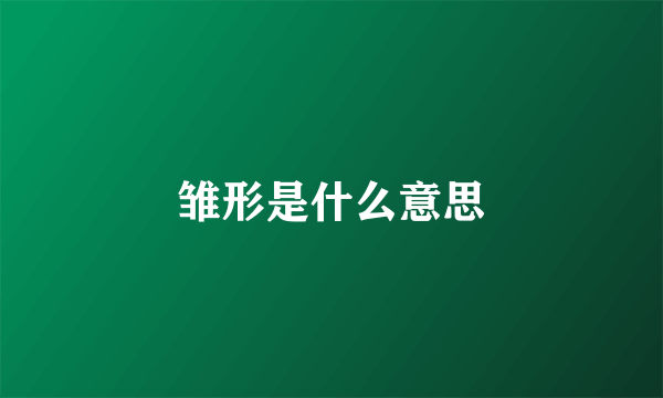 雏形是什么意思