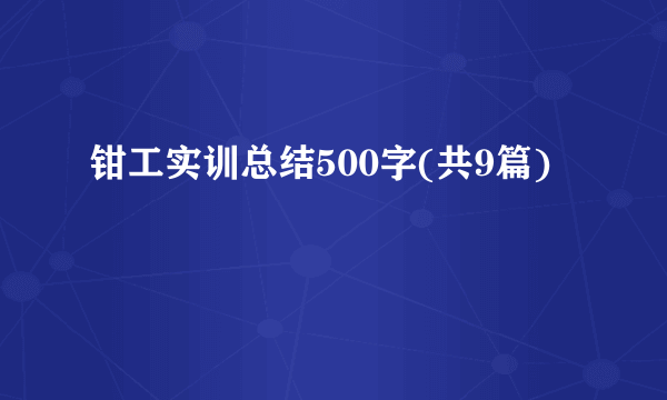 钳工实训总结500字(共9篇)