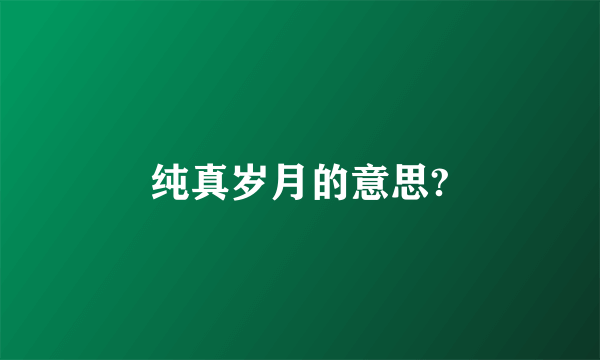 纯真岁月的意思?