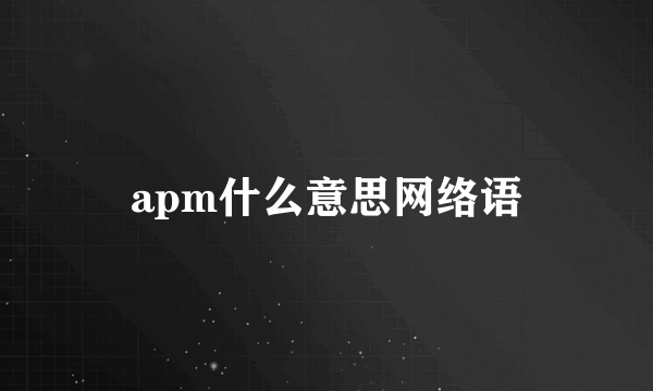 apm什么意思网络语