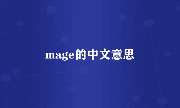 mage的中文意思