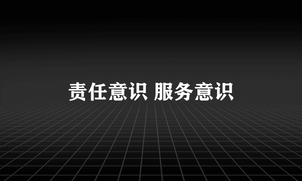 责任意识 服务意识