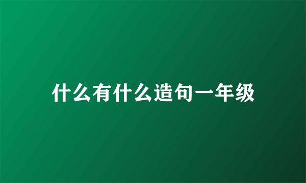 什么有什么造句一年级