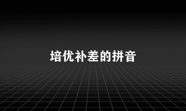 培优补差的拼音