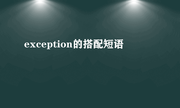 exception的搭配短语