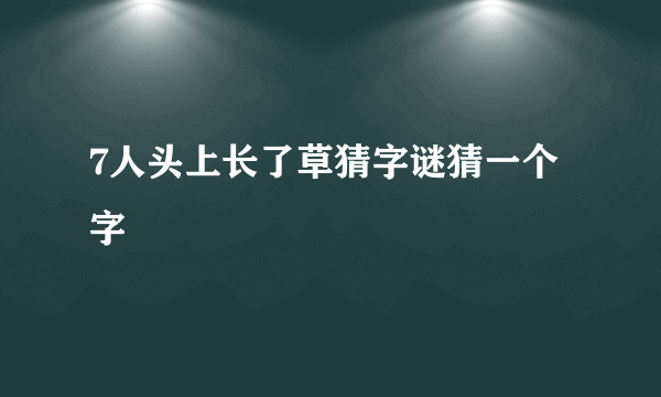 7人头上长了草猜字谜猜一个字