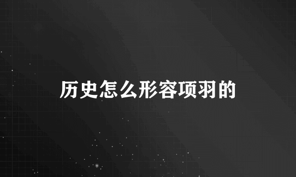 历史怎么形容项羽的