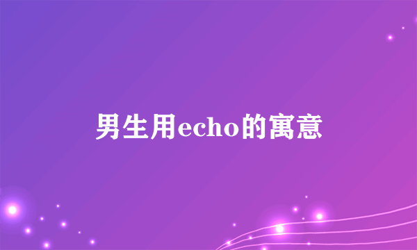 男生用echo的寓意