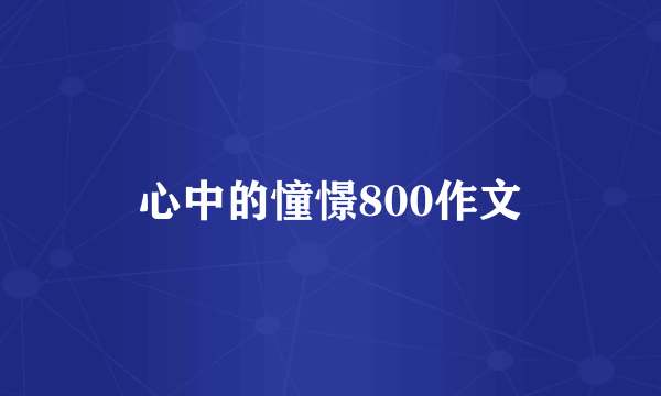 心中的憧憬800作文
