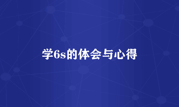 学6s的体会与心得