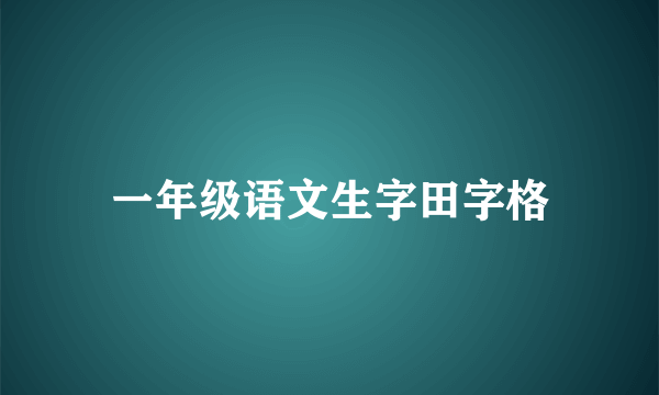 一年级语文生字田字格