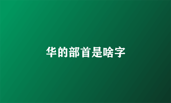 华的部首是啥字