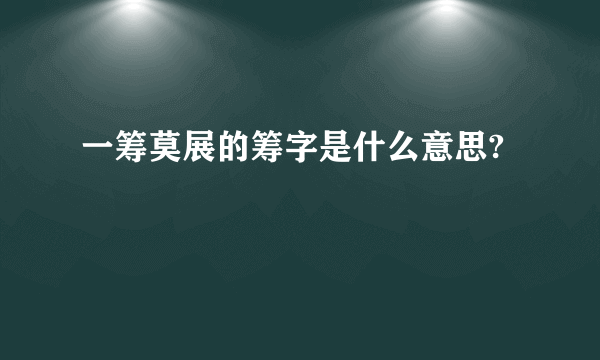 一筹莫展的筹字是什么意思?