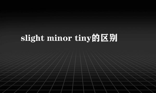 slight minor tiny的区别