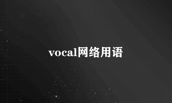 vocal网络用语