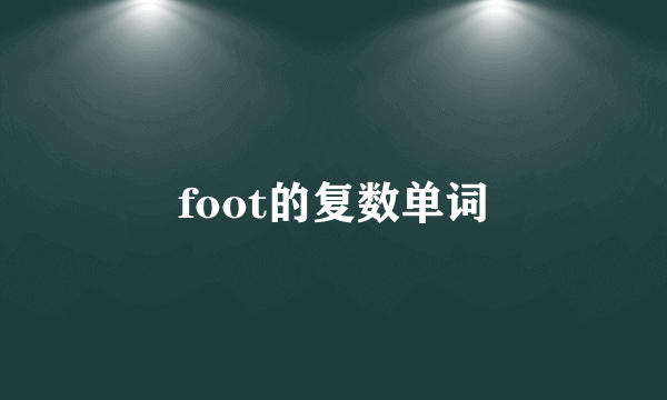 foot的复数单词