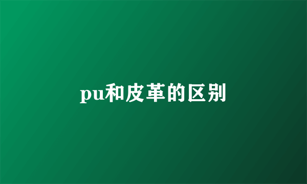 pu和皮革的区别