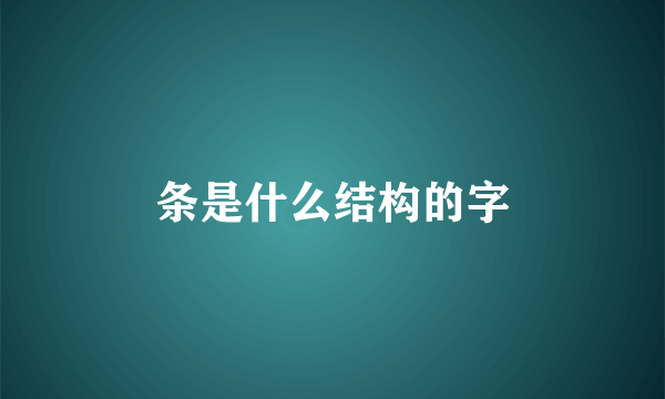 条是什么结构的字