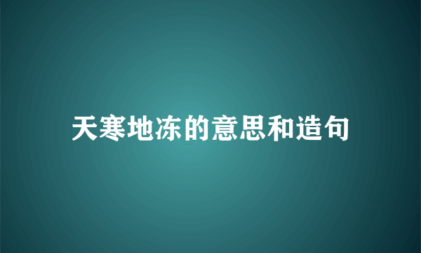天寒地冻的意思和造句