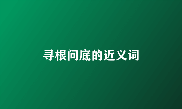 寻根问底的近义词