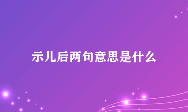 示儿后两句意思是什么