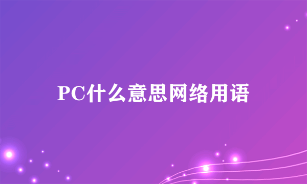 PC什么意思网络用语