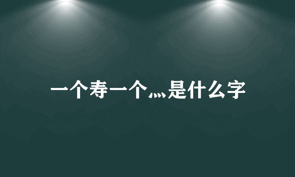 一个寿一个灬是什么字