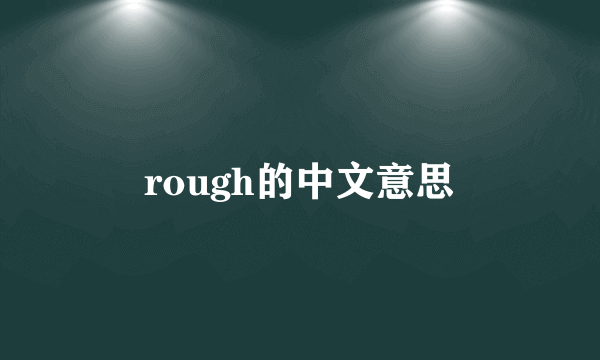 rough的中文意思