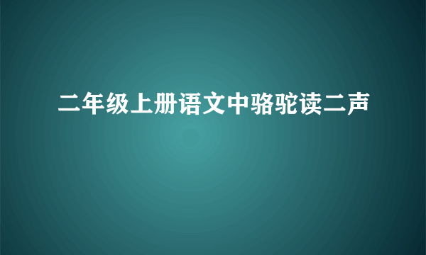 二年级上册语文中骆驼读二声