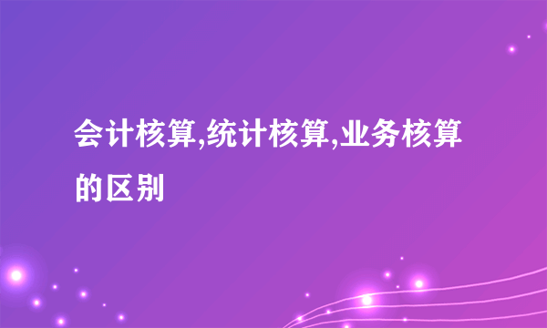 会计核算,统计核算,业务核算的区别