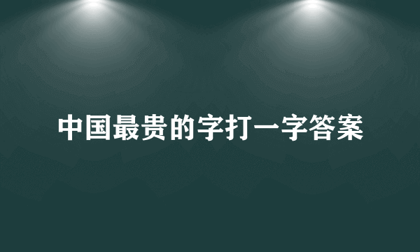 中国最贵的字打一字答案