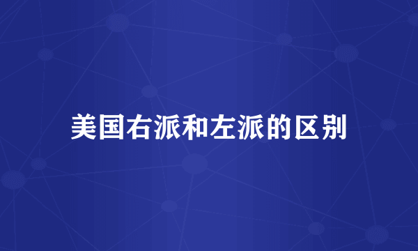 美国右派和左派的区别