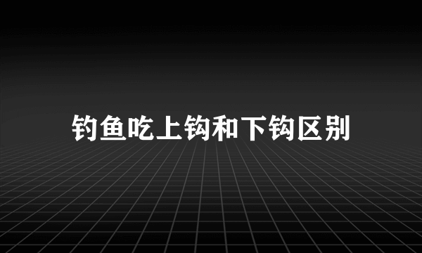 钓鱼吃上钩和下钩区别